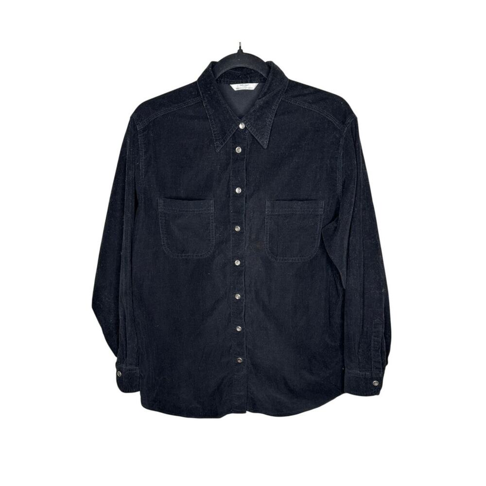 Vintage St Michael Marks & Spencer Black Corduroy Shacket Jacket UK 12 Fits US 8